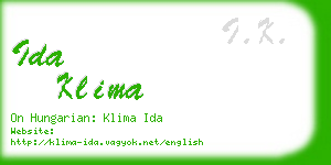 ida klima business card